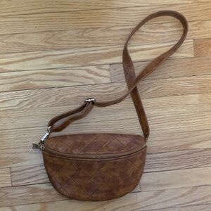 Mia & Luca Chic Brown Quilted Crossbody Bag